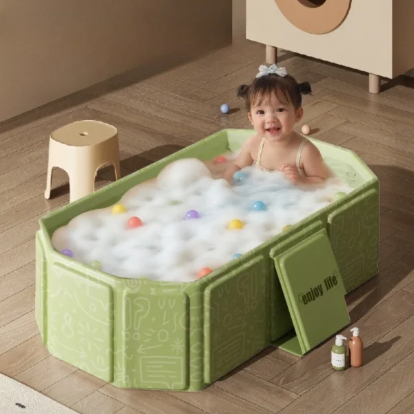 DreamTub Foldable Baby Bathtub with Cute Animal Design & Non-Slip Base