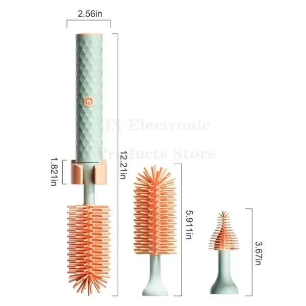 DreamBrush Electric 360° Baby Bottle & Pacifier Cleaning Brush with Rechargeable Battery - Image 6