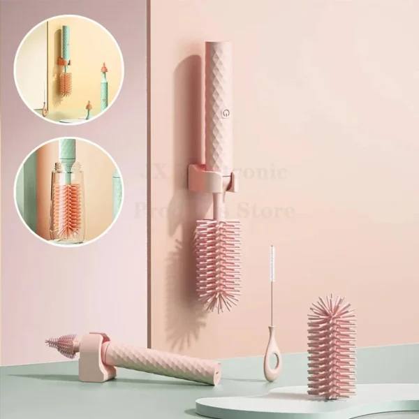 DreamBrush Electric 360° Baby Bottle & Pacifier Cleaning Brush with Rechargeable Battery - Image 2